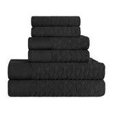 Turkish Cotton Herringbone Jacquard Assorted 6 Piece Towel Set